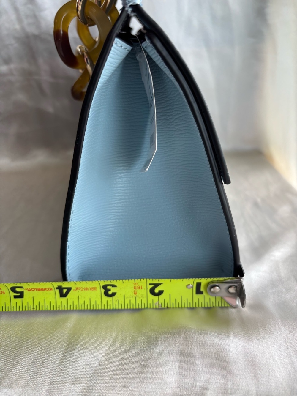 Aldo Light Blue Crossbody Bag with Tortoiseshell-Link Accent - Picture 15 of 16